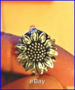 James Avery Sterling Silver & Bronze Wild Sunflower Ring Size 7 New In Box