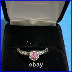 James Avery Sterling Silver Cherished Birthstone Lab Pink Sapphire Size 9.75
