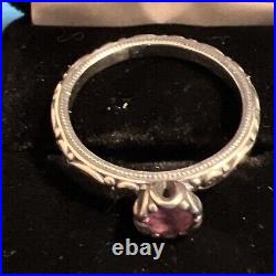 James Avery Sterling Silver Cherished Birthstone Lab Pink Sapphire Size 9.75
