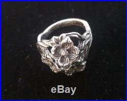 James Avery Sterling Silver Cluster 3 Dogwood Flower Ring Size 7 RETIRED/RARE