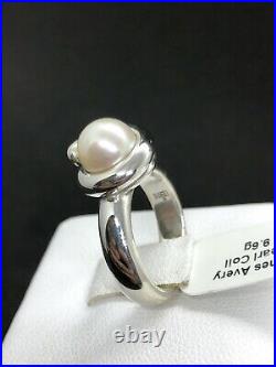 James Avery Sterling Silver Coil Pearl Ring RETIRED