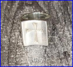 James Avery Sterling Silver Concave Cross Ring Size 6 1/2 16.5g