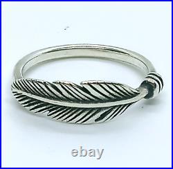 James Avery Sterling Silver Delicate Feather Ring Size 6