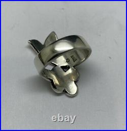 James Avery Sterling Silver Dove/Flower Bypass Ring Size 7 Retired