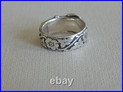 James Avery Sterling Silver Floral Belt Ring Sz 6.5