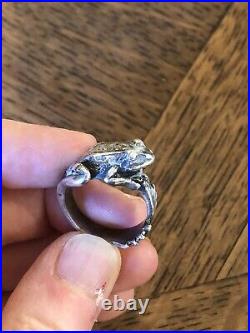 James Avery Sterling Silver Frog Ring Size 8 Retired