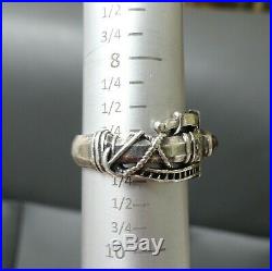 James Avery Sterling Silver Garnet Martin Luther Passion Christ INRI Ring Size 9