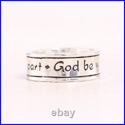 James Avery Sterling Silver God Be With Us Together & Apart Band Ring Size 7.25