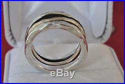 James Avery Sterling Silver & Gold Stacked Hammered Ring Size 7