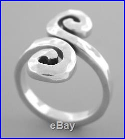 James Avery Sterling Silver Hammered Bypass Swirl Ring Size 9