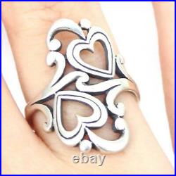 James Avery Sterling Silver Heart Love Scroll Swirl Ring Size 7.5 LJE4