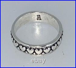 James Avery Sterling Silver Hearts Band Ring Retired Size 5.75