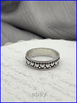 James Avery Sterling Silver Hearts Band Ring Retired Size 6