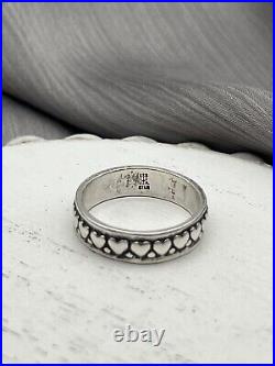 James Avery Sterling Silver Hearts Band Ring Retired Size 6