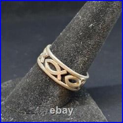 James Avery Sterling Silver Ichthys Christian Fish Ring Sz9.25 4.4g (R907)