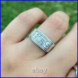 James Avery Sterling Silver Initials EHS Signet Ring size 7.5