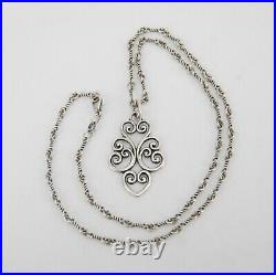 James Avery Sterling Silver JUBILANT HEART Pendant with Twisted Chain 18.5