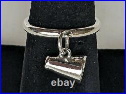 James Avery Sterling Silver Megaphone Charm Ring 3.3g Sz 6.75 Great Condition