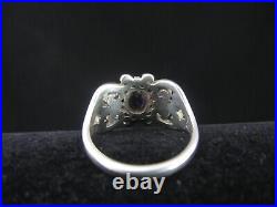 James Avery Sterling Silver Open Lattice Amethyst Hearts Scroll Ring Size 5.75