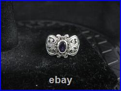 James Avery Sterling Silver Open Lattice Amethyst Hearts Scroll Ring Size 5.75