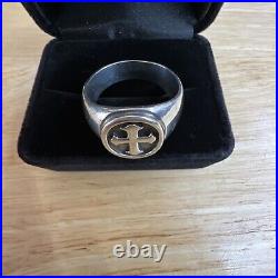 James Avery Sterling Silver Raised Fleuree Cross Ring Size 13.5