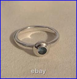 James Avery Sterling Silver Remembrance Aqua Spinel Ring- Size 5 Ring- Excellent