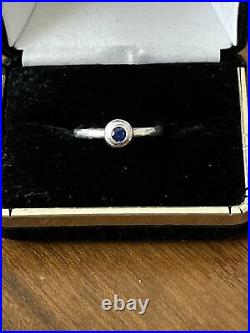 James Avery Sterling Silver Remembrance Lab-Created Blue Sapphire Ring Sz 8