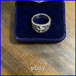 James Avery Sterling Silver Retired Hammered Cross Ring Size 6