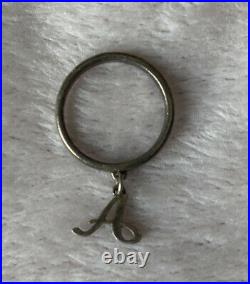 James Avery Sterling Silver Retired Letter A Charm Dangle Ring Size 8