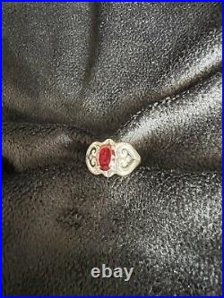 James Avery Sterling Silver Retired Oval Garnet Ring Size 6 Great Condition
