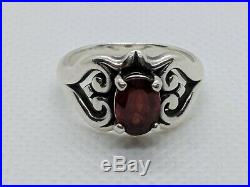 James Avery Sterling Silver Scrolled Heart Ring Red Garnet Size 7 FREE SHIPPING
