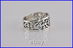 James Avery Sterling Silver Scrolled Hearts Band Ring 925 Sz 8