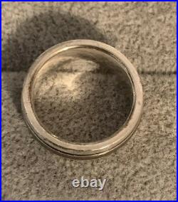 James Avery Sterling Silver Smooth Wedding Band with Titanium Ring Size 8.75