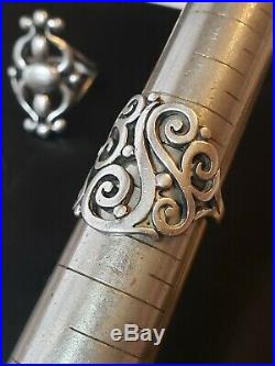 James Avery Sterling Silver Sorrento Scroll Ring Size 9 Exc Condition