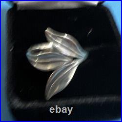 James Avery Sterling Silver Spring Retired Three Leaf Ring Size 8