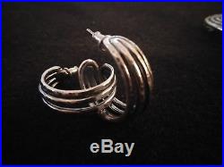 James Avery Sterling Silver Stacked and Hammered Complete Set (Ring Size 8.5)