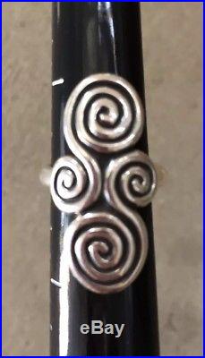 James Avery Sterling Silver Swirl Mycenaean Butterfly Pendant Ring Earrings Set
