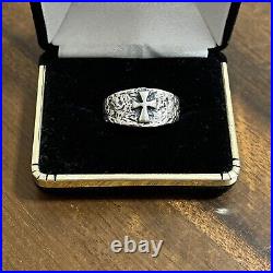 James Avery Sterling Silver Textured With Cross Ring Size 10 Retired