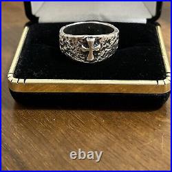 James Avery Sterling Silver Textured With Cross Ring Size 10 Retired