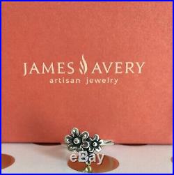James Avery Sterling Silver Three Flower Stackable Ring-Retired, Rare- Size 8