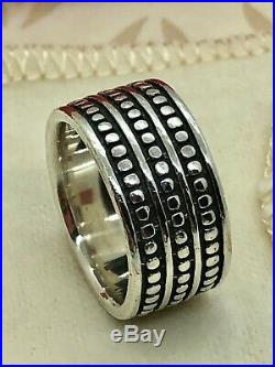 James Avery Sterling Silver Triple Beaded Band Ring, Size 7 HTF RETIRED