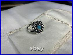 James Avery Sterling Silver Turquoise De Flores Ring Size 7