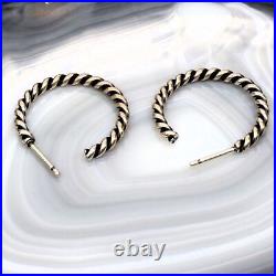 James Avery Sterling Silver Twist Hoop Earrings 3.12g