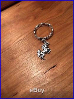 James Avery Sterling Silver Unicorn Dangle Twisted Wire Ring Size 6 ULTRA RARE