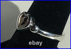 James Avery Sterling Silver and 14k Gold True Heart Ring 4.4g Sz 7.75 925 & 585