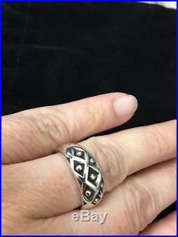 James Avery Sterling Silver and 18K Gold Retired Basket Weave Ring (Rare find)