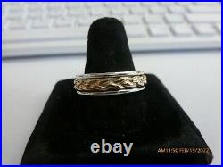 James Avery Sterling Silver with Gold Braid Wedding Band Retired Size 10