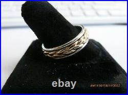 James Avery Sterling Silver with Gold Braid Wedding Band Retired Size 10