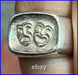 James Avery Sterling Sliver. 925 Comedy Tragedy Theatre Masks Ring RARE Ret