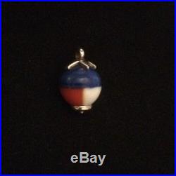 James Avery Sterling Texas Star Finial Art Glass Bead Charm Retired No Jump Ring